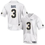 Notre Dame Fighting Irish Men's Avery Davis #3 White Under Armour Authentic Stitched Big & Tall College NCAA Football Jersey VKA5399NK